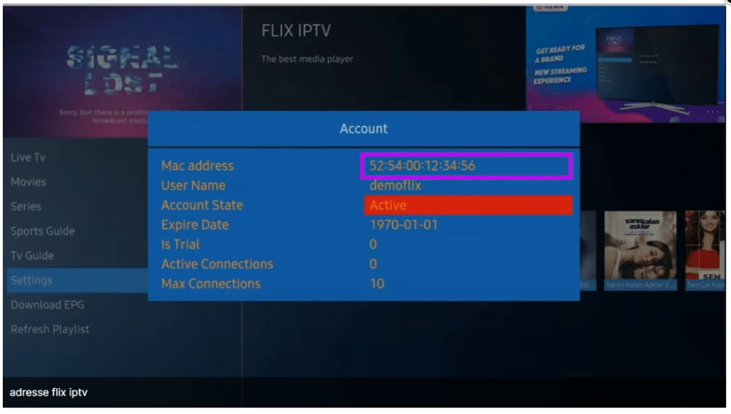 adresse flix iptv